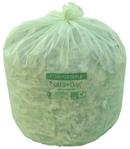 Natur-Bag Müllbeutel. Ein Endprodukt der kompostierbaren Folie von Natur-Tec.